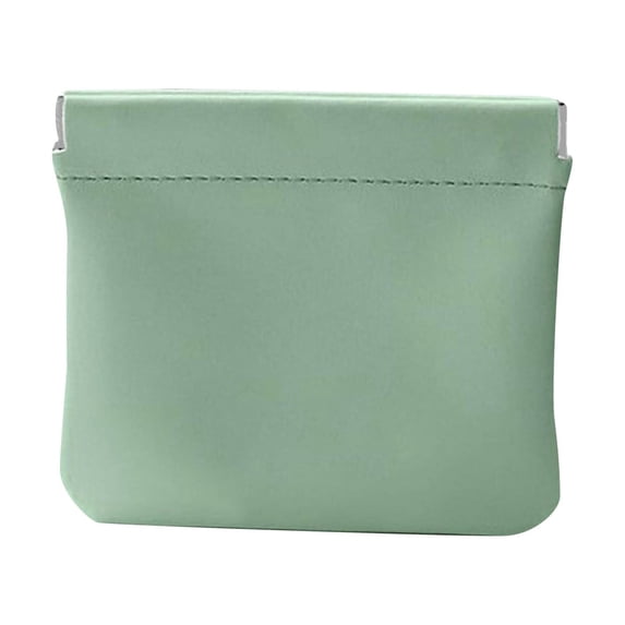Pocket Cosmetic Bag, Auto Close Squeeze Leather Makeup Pouch Travel Toiletry Organizer Portable Jewelry Case Small Coin Purse Handheld Beauty Storage Pouch 4.33x4.72in Green