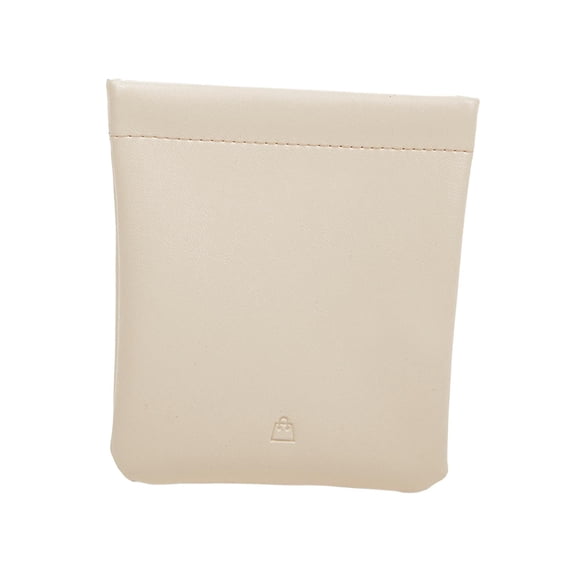Pocket Cosmetic Bag Change Holder PU Leather Lipstick Bag Lightweight Multifunctional Coin Bag Pouch Wallet for Indoor Men Women Unisex white