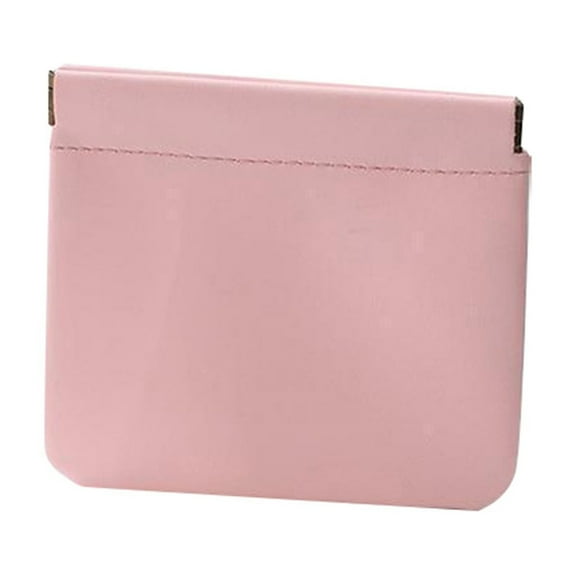 Pocket Cosmetic Bag, Squeeze Makeup Bag, Pocket Cosmetic Bag Waterproof Leather No Zipper Self-Closing Portable Travel Makeup Pouch, Pink