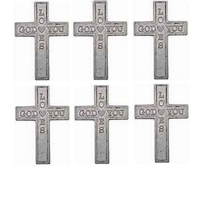Westmon Works God Loves You Metal Cross Bulk Pack Pocket Size Crosses Faith  Reminder with Holy Prayer Cards, Set of Five