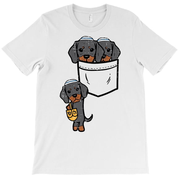 Pocket Dachshund Dogs Dreidel Hanukkah Pajamas Chanukah PJs Themed Fun - Makes a Great Gift G34094 Unisex T-Shirt, Up to Size 5XL