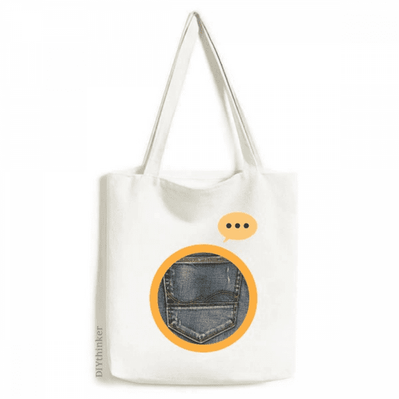 Pocket Denim Jean Cowboy Lining Textile Expression Sack Canvas Tote Shoulder Bag