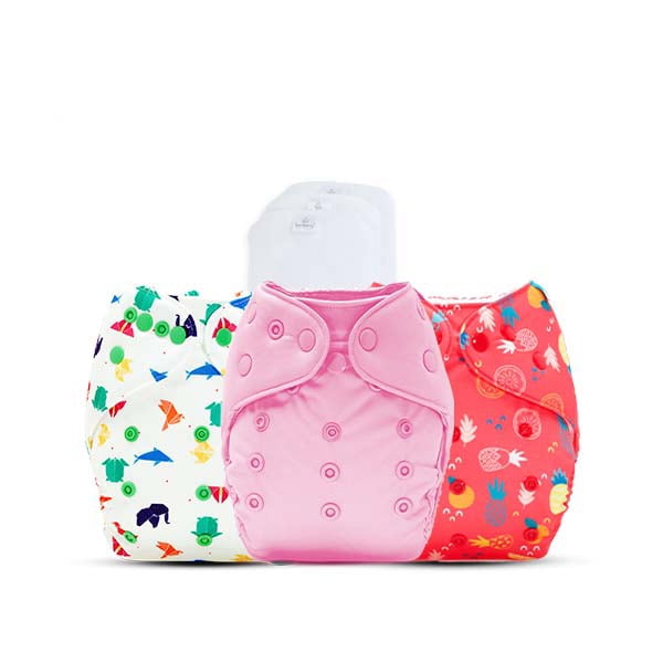 Pocket Diaper Active Baby Mutlicolor Combo (3pcs Pack) (3-36 Months)