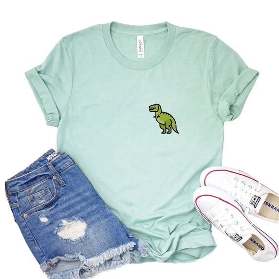Pocket Dinosaur T-shirt Brontosaurus Shirts Jurassic Tee Animal Lover Shirt Women's Birthday Gift Herbivore Tshirt