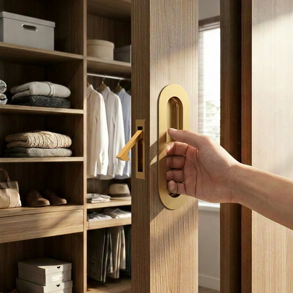 Pocket Door Handle and Edge Pull Stainless Steel 6 Inches Pocket Door Hardware Recessed Finger Flush Pull for Kitchen Cabinet