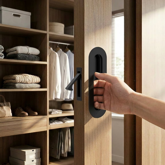Pocket Door Handle and Edge Pull Stainless Steel 6 Inches Pocket Door Hardware Recessed Finger Flush Pull for Kitchen Cabinet