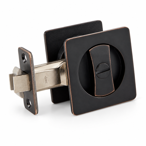 Pocket Door Hardware Lock Oil Rubbed Bronze 1pack