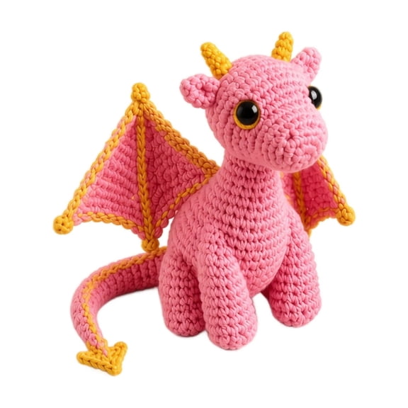 Pocket Dragon Anxiety Relief – Hand-Stitched Mini Comfort Figurine with Big Golden Eyes, Inspirational Gift