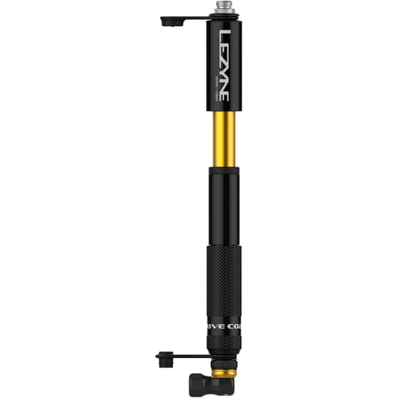 Pocket Drive CO2 Bike Hand Pump with CO2 Chuck - Presta & Schrader Compatible ABS Flex Hose, High-Pressure 160 PSI/11 Bar Aluminum Tire Inflator, Includes Bicycle Frame Mount, 16g Cartridge