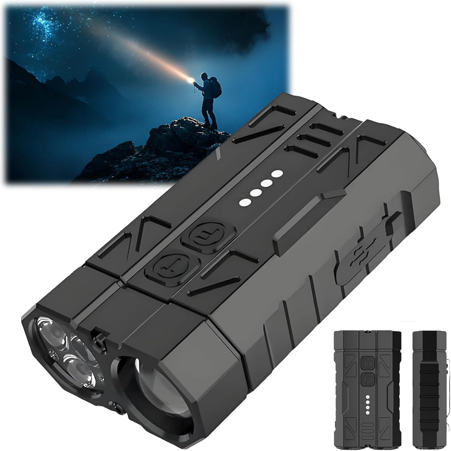 Flashlights Module With Battery Pocket Dual Module Flashlight, High Brightness Rechargeable Mini Torch ...