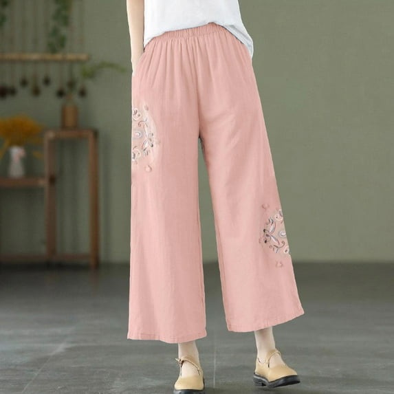 Pocket Elastic Breathable Trousers Loose Waist Pant Womens Pants Sweatpants Womens Wide Legged Pant Pants for Women Work Casual Plaid Women Business Casual Pants plus Size Comfortable Pants for Women