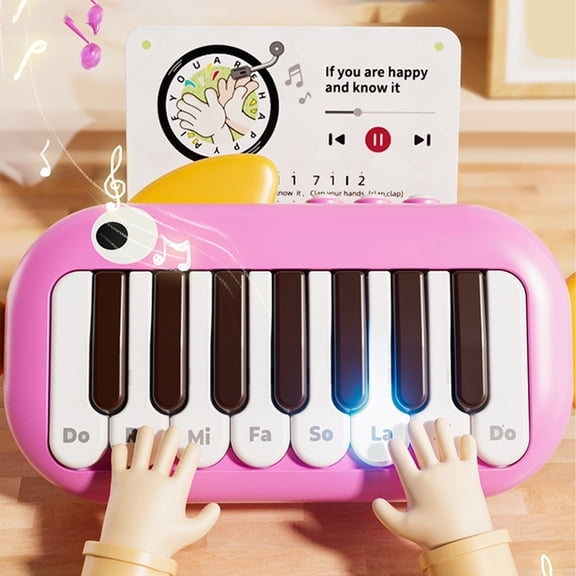 Pocket Electronic Piano Toy Multi Functional Keyboard Finger Exercise Music Toy Early Learning Educational Gift for Children(Red)