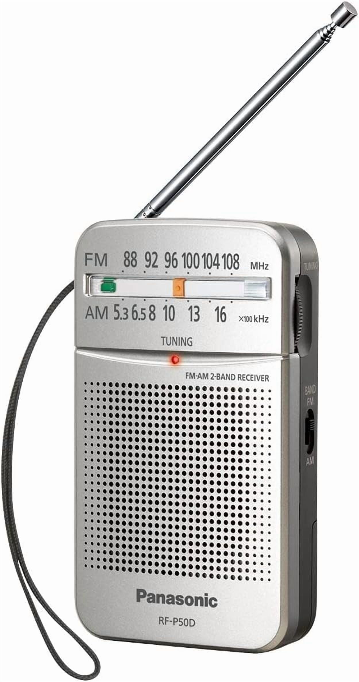 Pocket FM/AM Portable Radio with Digital Tuner, Large Dial, Easy to See Fluorescent Pointer, Clear Sound, AM FM Radio Portable for Off-the Grid Trips, Blackouts, Battery Powered- RF-P50D
