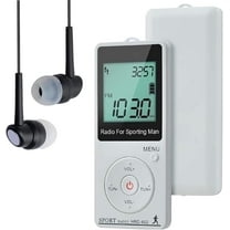 Pocket AM FM Radio, Portable Handheld Personal Radio with Earphone, Small Rechargeable Walkmans, Battery Operated Digital Tuning Volume, LED Display, Perfect for Indoor, Outdoor Jogging, Walking