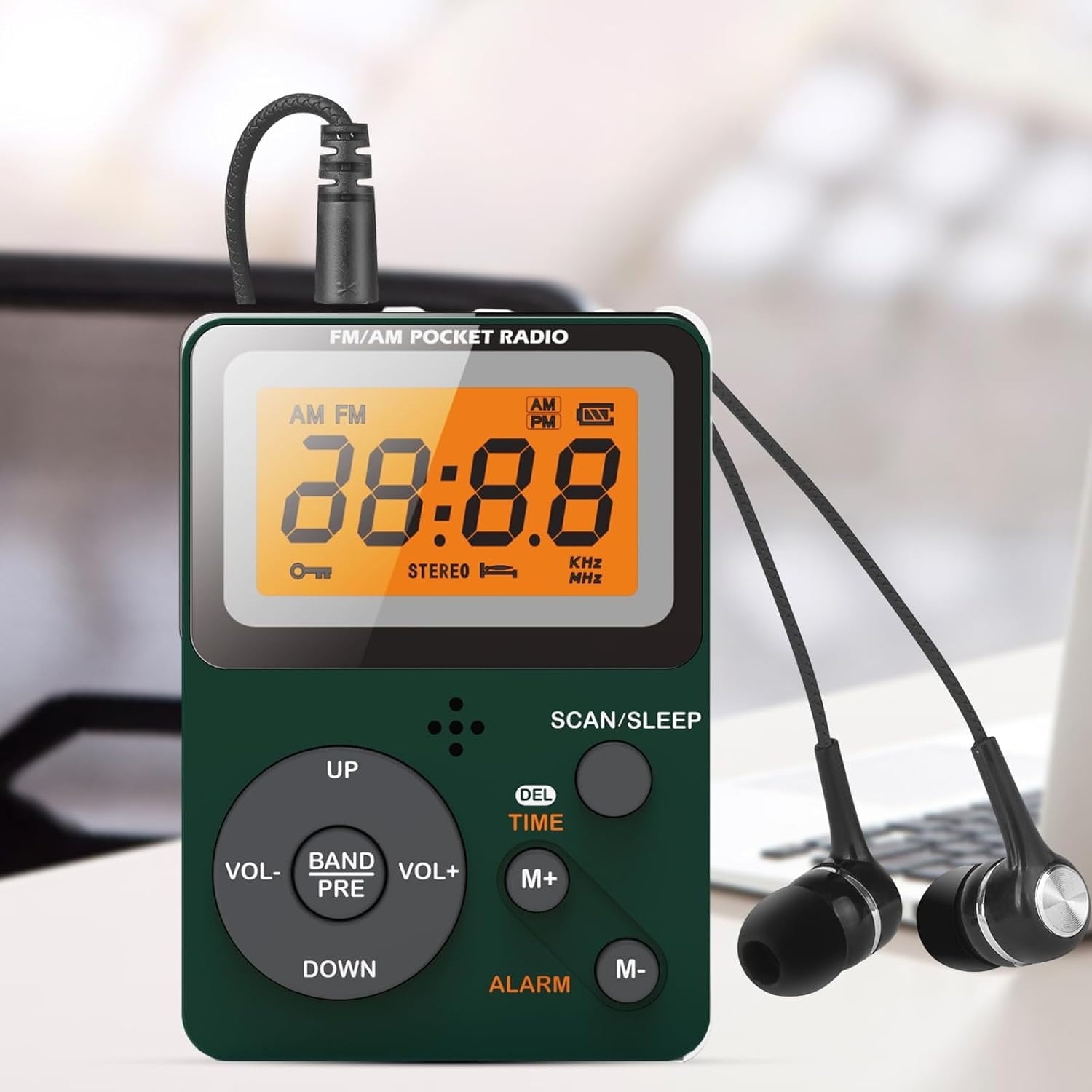 Pocket AM FM Radio Portable with Stereo Earphone, Battery Operated ...