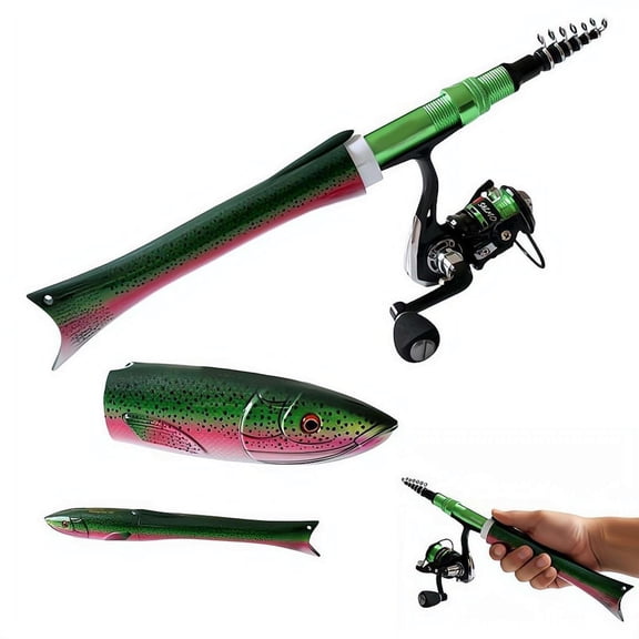 Pocket Fishing Rod, 11.8" Portable Telescopic Mini Fishing Rod,Small Fishing-Shape Pole Travel Kits for Ice Fly Sea Saltwater Freshwater