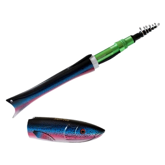 Pocket Fishing Rod,Telescopic 1.6M Carbon Fiber Travel Fishing Pole,Fish-Shaped Telescopic Mini Fishing Rod,9-Section Portable Travel Lure Rods for Ice Fly Sea Saltwater Freshwater