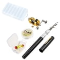 thumbnail image 1 of Pocket Fishing Rods Pen Fishing Rods Pocket Fishing Rods Mini Fishing Tackle 5 Pieces Set (Fishing Rods + Lures + Lines + Fish Boxes + Storage Boxes) Black, 1 of 1