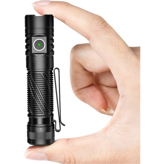 Pocket Flashlight Rechargeable LED Light - Sofirn SR12 Small Flashlights Powerful, Bright EDC Light, 1300ft Long Throw Magnetic Flashlight High Lumens, IP68 Waterproof, Simple UI, Compact for Outdoor