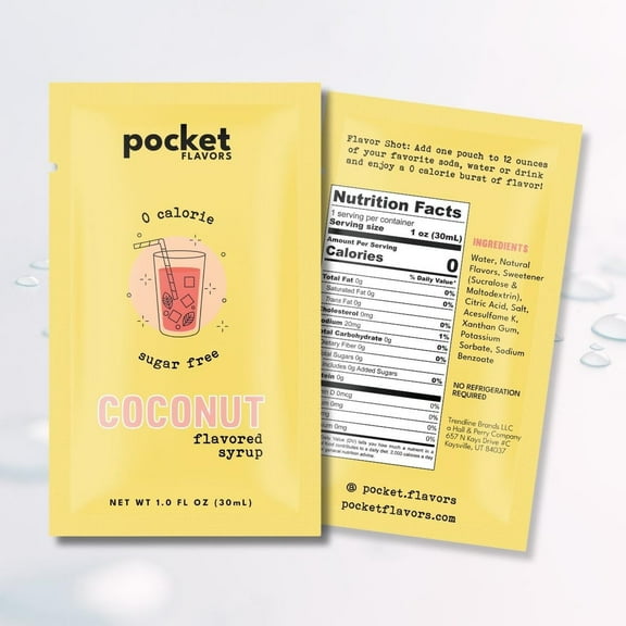 Pocket Flavors Flavored Syrups Packets - Coconut, 32 Count