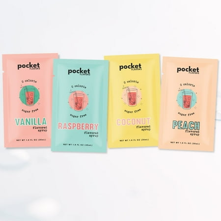 Pocket Flavors Flavored Syrups Packets - Variety Pack, 8 Count