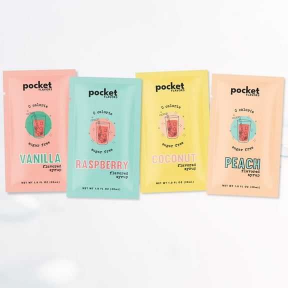 Pocket Flavors Flavored Syrups Packets - Variety Pack, 8 Count