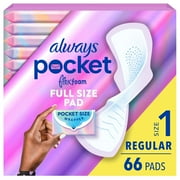 Pocket Flexfoam Size 1 Unscented Pads - Regular - 66ct