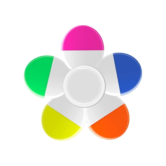 Pocket Fluorescent Highlighter Marker Pen 5-Color-in-1 Spinner Highlighter Pen for Notebook Planner Journal Highlighting