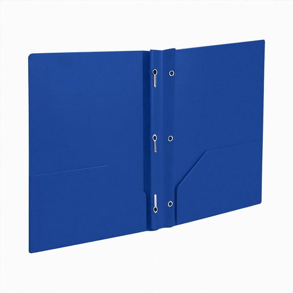 Pocket Folders with Brads, Poly Folder with Brads, 1Pc Plastic Solid Colored Folder with Pocket and Prong, 3 Brad Plastic Pocket Folder for Letter Size Paper