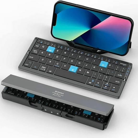 Pocket Folding Bluetooth Mobile Phone Keyboard, Foldable Wireless Keyboard, IPad IPhone Android