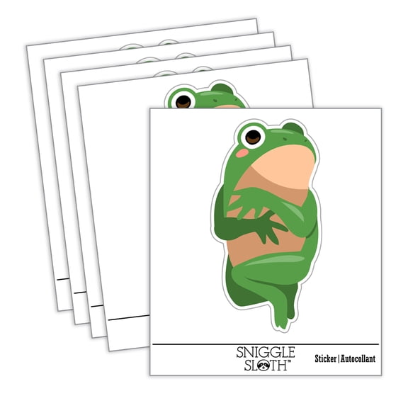 Pocket Frog Shy Toad Funny Car Window Bumper Water Bottle Phone Tablet Laptop Waterproof Vinyl Decal Sticker Set 5-Pack - Gloss Finish - 2.0"