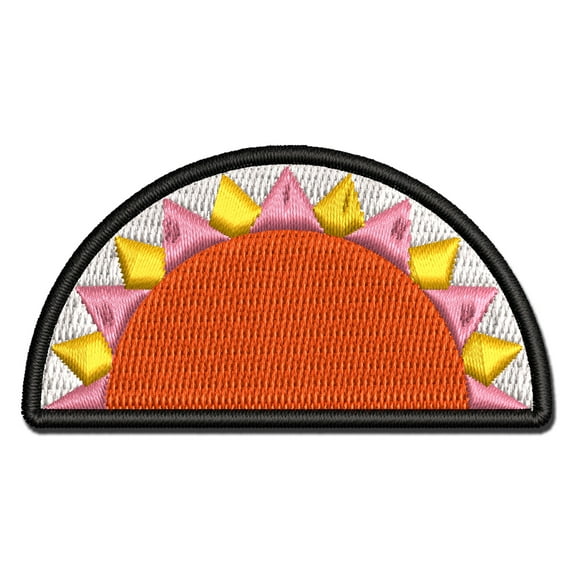 Pocket Full of Sunshine Sunrise Sunset Applique Multi-Color Embroidered Hook & Loop Patch - 3.5 Inch Large