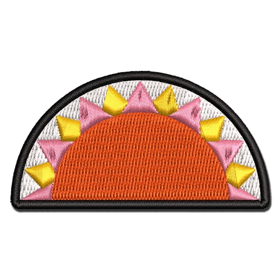 Pocket Full of Sunshine Sunrise Sunset Applique Multi-Color Embroidered Iron-On Patch - 2.0 Inch Mini