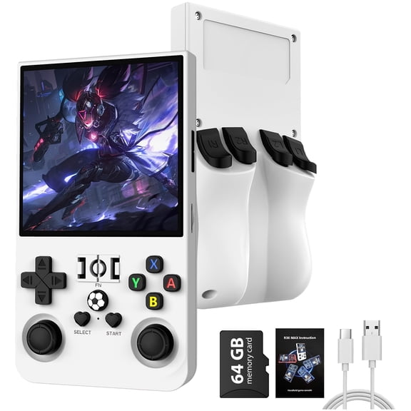 Pocket Gamer R36 MAX: 4.0" IPS, RK3326 Chip, 4500mAh Long Battery, Large Storage, USB Charging, Portable Retro Console, Perfect Birthday Gift