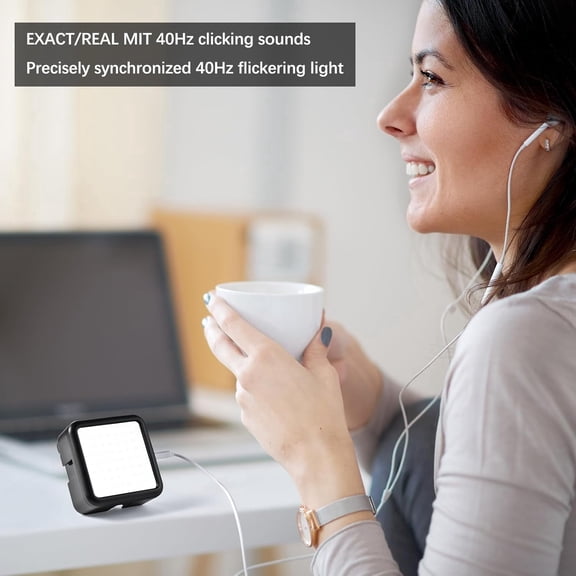 Pocket Gamma Light Therapy Device, 40Hz Flickering LED, 40Hz Audio, Adjustable Brightness