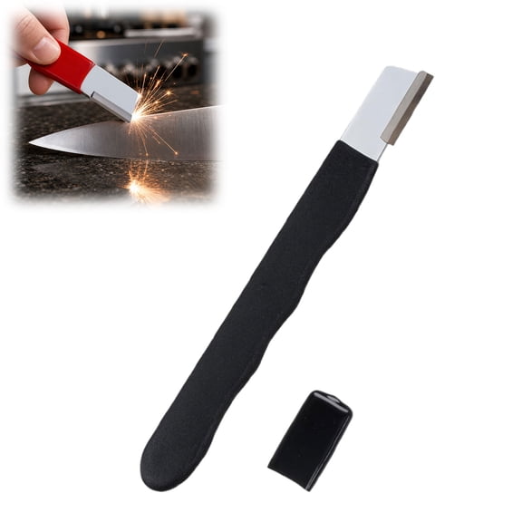 Pocket Garden Tool Sharpener, Wolfram Steel Multipurpose Blade Sharpener for Pruning Shears Hatchets Scissors, 2-Pack Portable Sharpening Tool(Black,1PC)