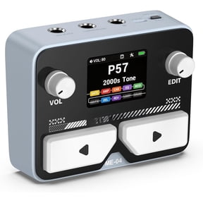 Pocket Guitar Multi Effects Pedal, with 125 Effects, 99 Presets, 30 Amp Modeling, IR Loaders, Looper 100 Drum Rhythms BT Audio USB OTG Support Rechargeable Guitar Effects Processor (Gray)