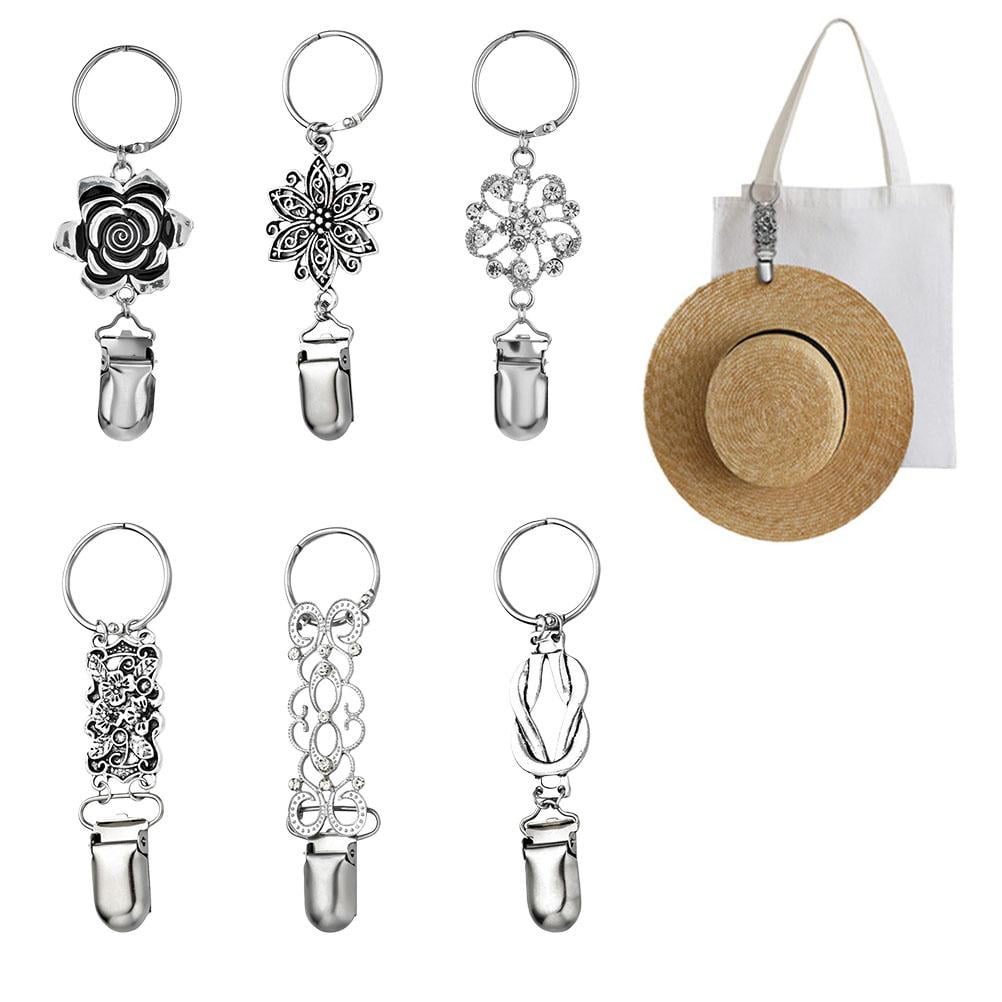 Pocket Hat Clip for Travel Cap Retainer Clips Metal Flower Handbag Duckbill Hat Clips Hat Holder
