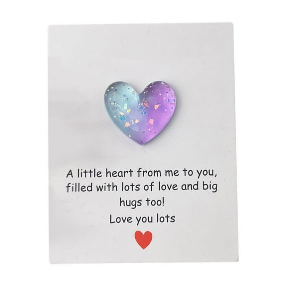 Pocket Heart Gift, Lovely Valentine's Day and Birthday Decorative Card, Portable Comfort Reminder for Loved Ones, Romantic Relationship Gift for Wife, Girlfriend, Mom, and Family, Keepsake for Home