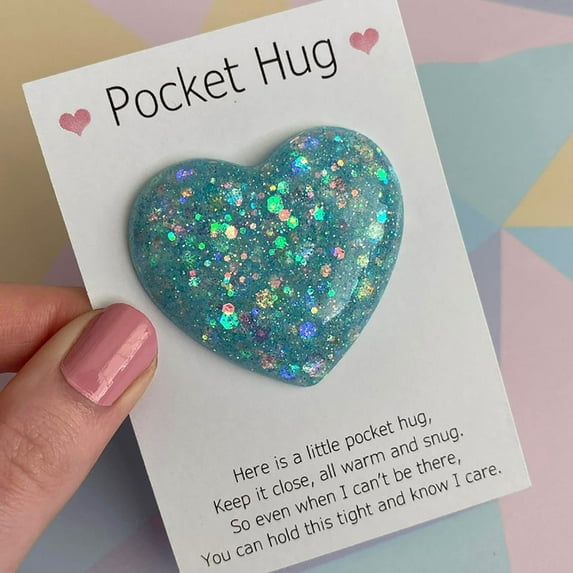 Pocket Heart Gift under $5! CQCYD Pocket Heart Gift, Small Encouragement Token, Anxiety Relief Comfort Item for Friends Family
