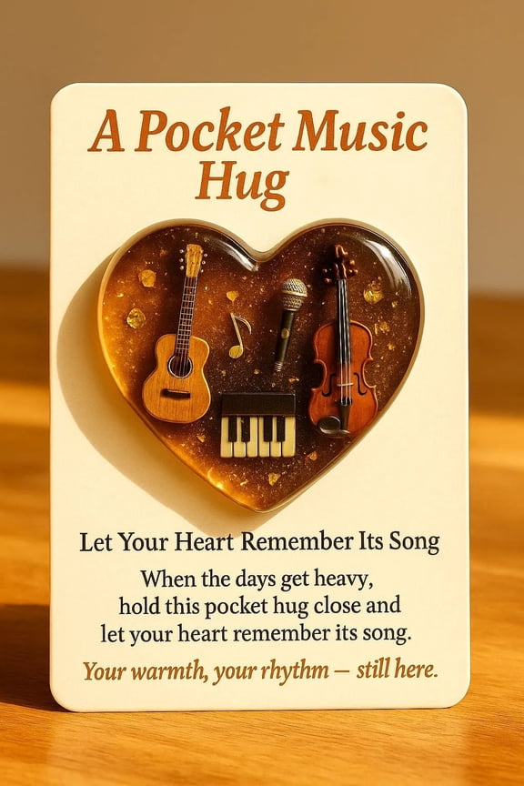 Pocket Heart Resin Charm Keychain for Music Lovers, Personalized Hobby Keepsake with Miniature Guitar, Inspirational Gift for Friends, Family, Musicians, Bookworms, Movie Fans