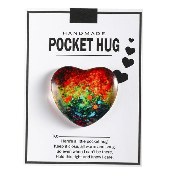 Pocket Hearts, Pocket Hug Heart with Greeting Cards, Long Distance Relationship Gift for Valentines Day, Keepsake Exchange Relationship Cards for Colleagues, Family, Women, Men