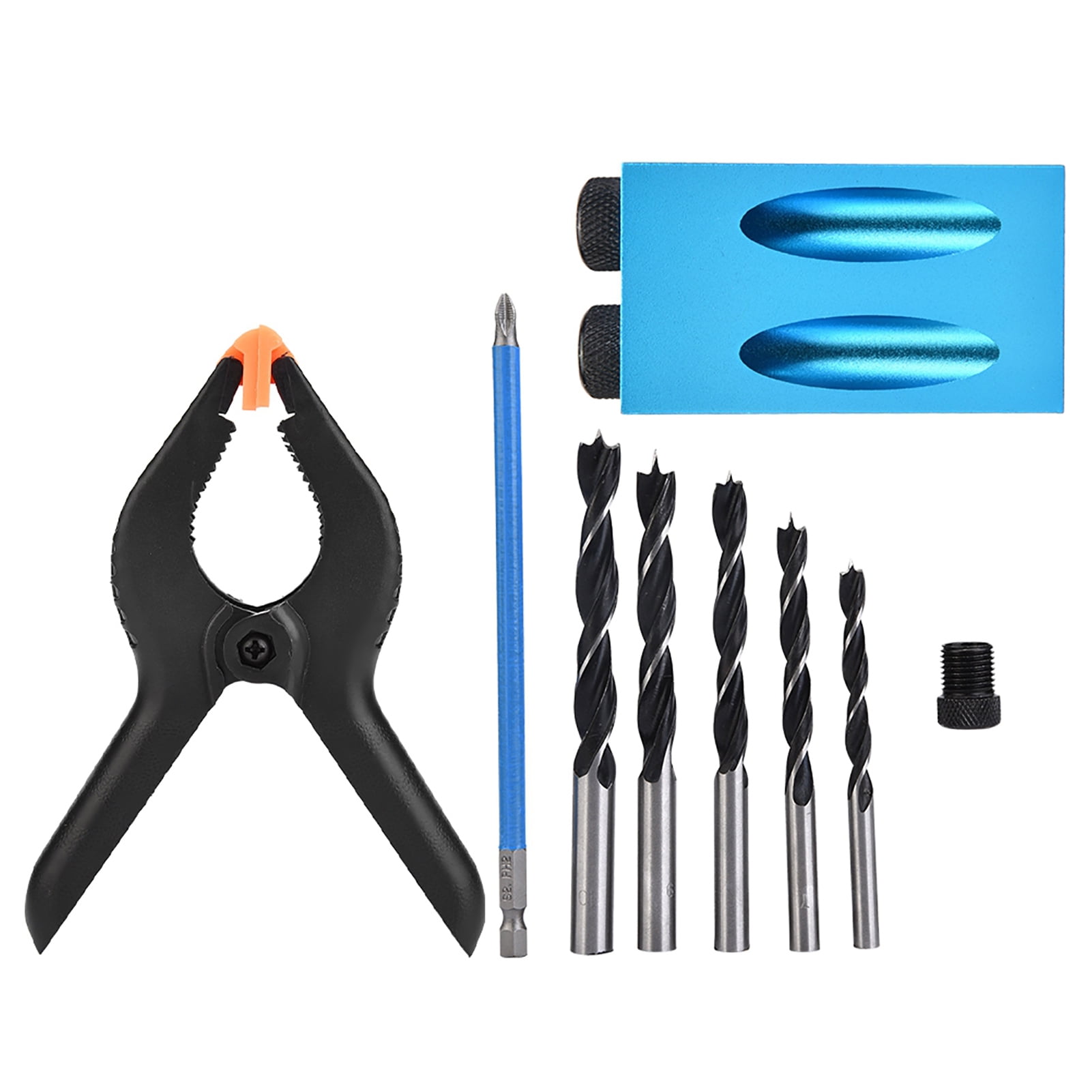 Pocket Hole Drill Guide 34pcs 15 Pocket Hole Drilling Kit Woodworking Oblique Drill Guide Set