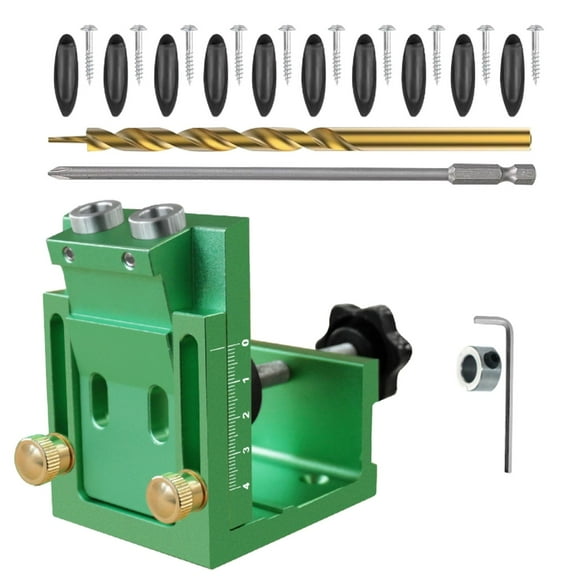 Pocket Hole Jig Adjustable Punch Locator 15Degree Angle Hole Drill Guide