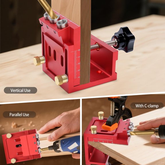 Pocket Hole Jig Kit 3-Hole Adjustable Woodworking Joinery Tool with 15 Drill Guide, Dowel Jig System with Clamp, Bits, Stop Collars & Toolbox for DIY Carpentry Projects$$Tools & Hardware Other