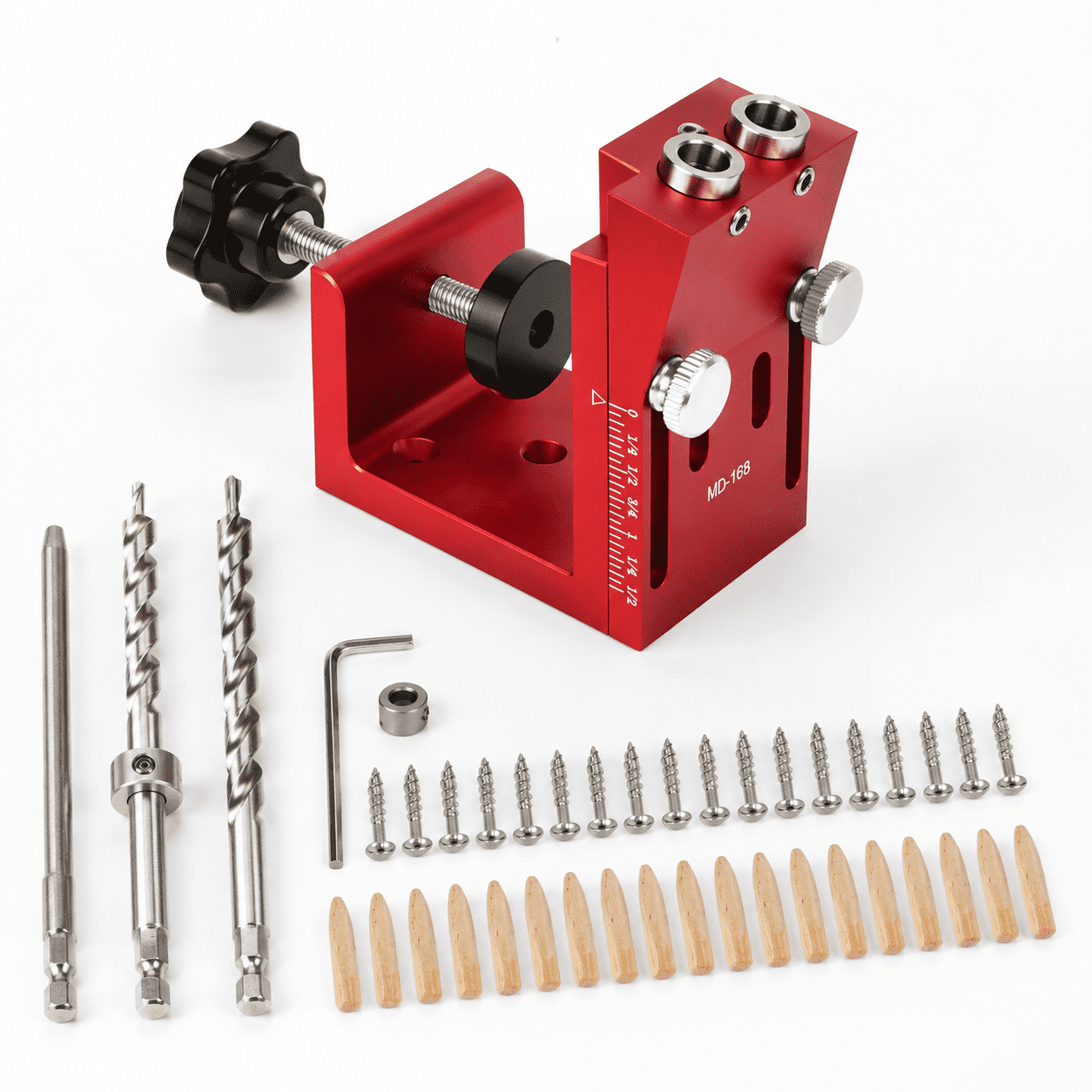 Pocket Hole Jig Kit, Adjustable Aluminum System Portable Screw Guides ...