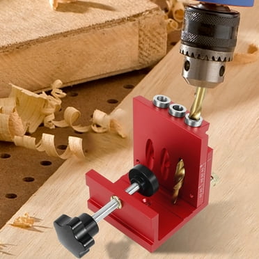Pocket Hole Jig Kit Adjustable Saving Time Woodwork Guides Joint Angle Tool Comfortable to Use Pocket Dowel Hole Jig System Set Sturdy Inclined Hole Locator for Joint Angle