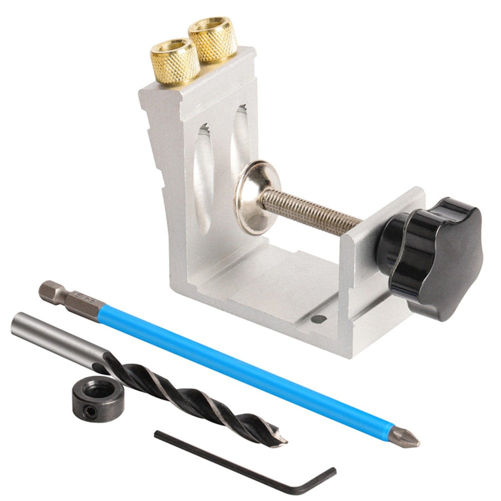 Pocket Hole Jig Kit With Screw, Clamp, Drill Guide, And Oblique Hole