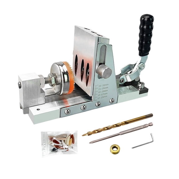 Pocket Hole Jig Kit Woodworking Oblique Hole Locator Drill Bits 15 Degree Angle Drill Guide Set Hole Puncher DIY Carpentry Tools ,Easy to Operate