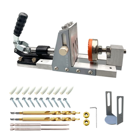 Pocket Hole Jigs Set, 15 Degree Pocket Hole Jigs with Drill Guide Joint, Adjustable Woodworking Inclined Hole Locator
